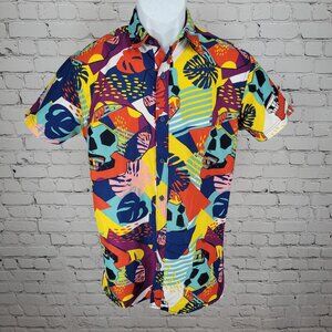 Surf Society Swimwear Drill Clothing Co Multicolor Button Up Shirt Size Small S